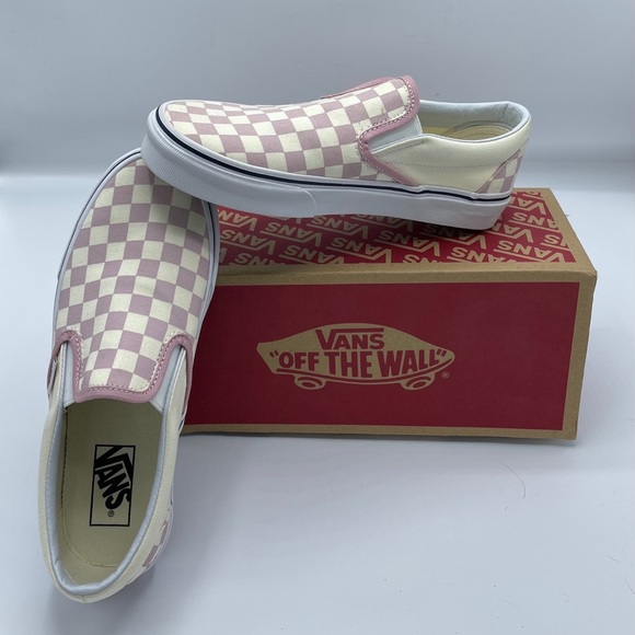 Vans Shoes - Classic Slip-On Checkerboard Vans (Zephyr Pink)